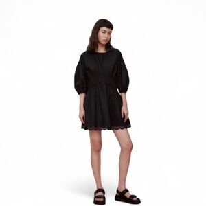 Zara Black Puff Sleeve Dress